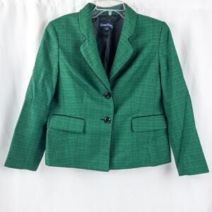 Evan Picone Green Textured Suit Blazer Jacket Womens 16 Petite